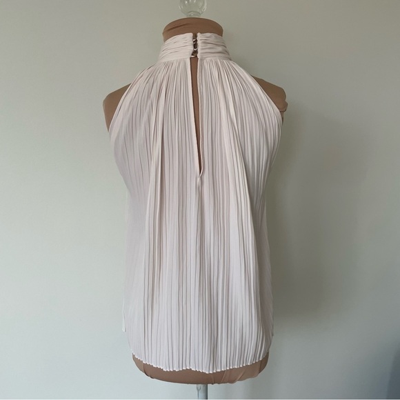 A.L.C. Glace Cream Pleated Halter Neck Keyhole Back Spring 2022 Rio Top EUC 00 - Picture 6 of 11